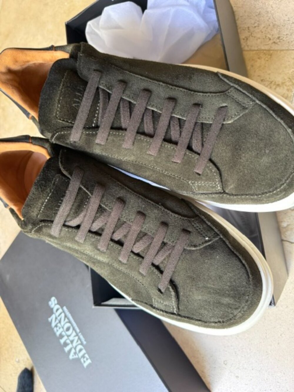 Allen Edmonds Oliver Men's Sneakers Green Suede Size 10 US